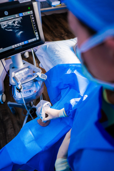 doctor looking at scan